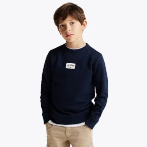 Felpa Tommy Hilfiger blu logo 8 anni - 16 anni
