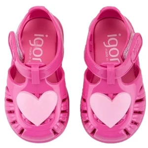 Sandali IGOR in gomma fuxia con cuore 20 - 28