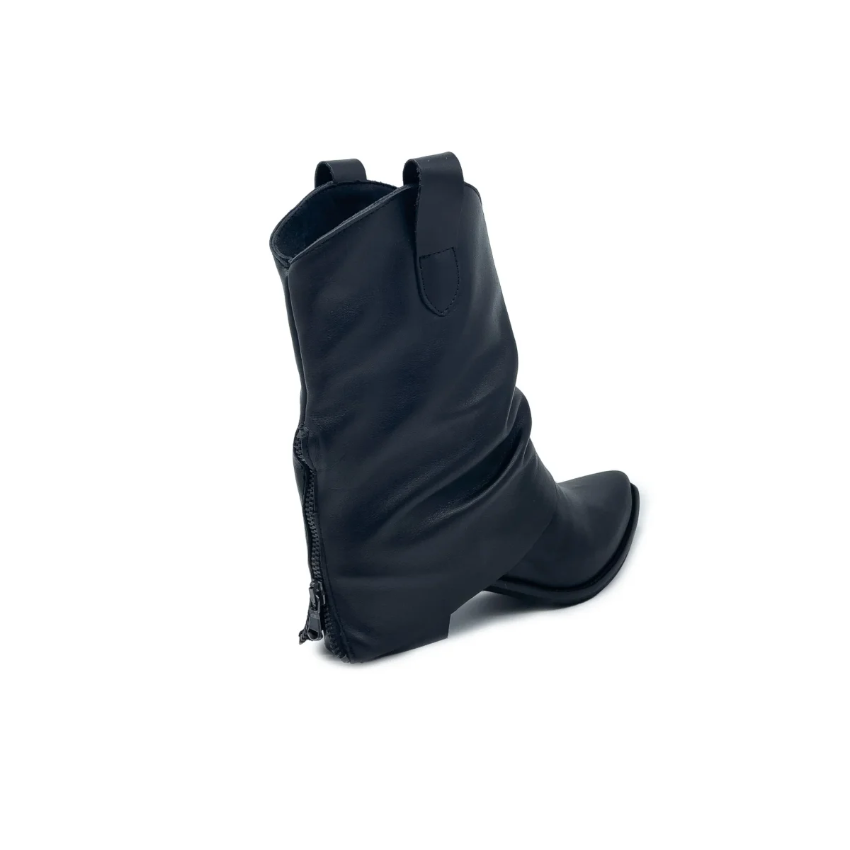 LOVE Stivaletto con tacco in VERA PELLE DI VITELLO NERO - immagine 4