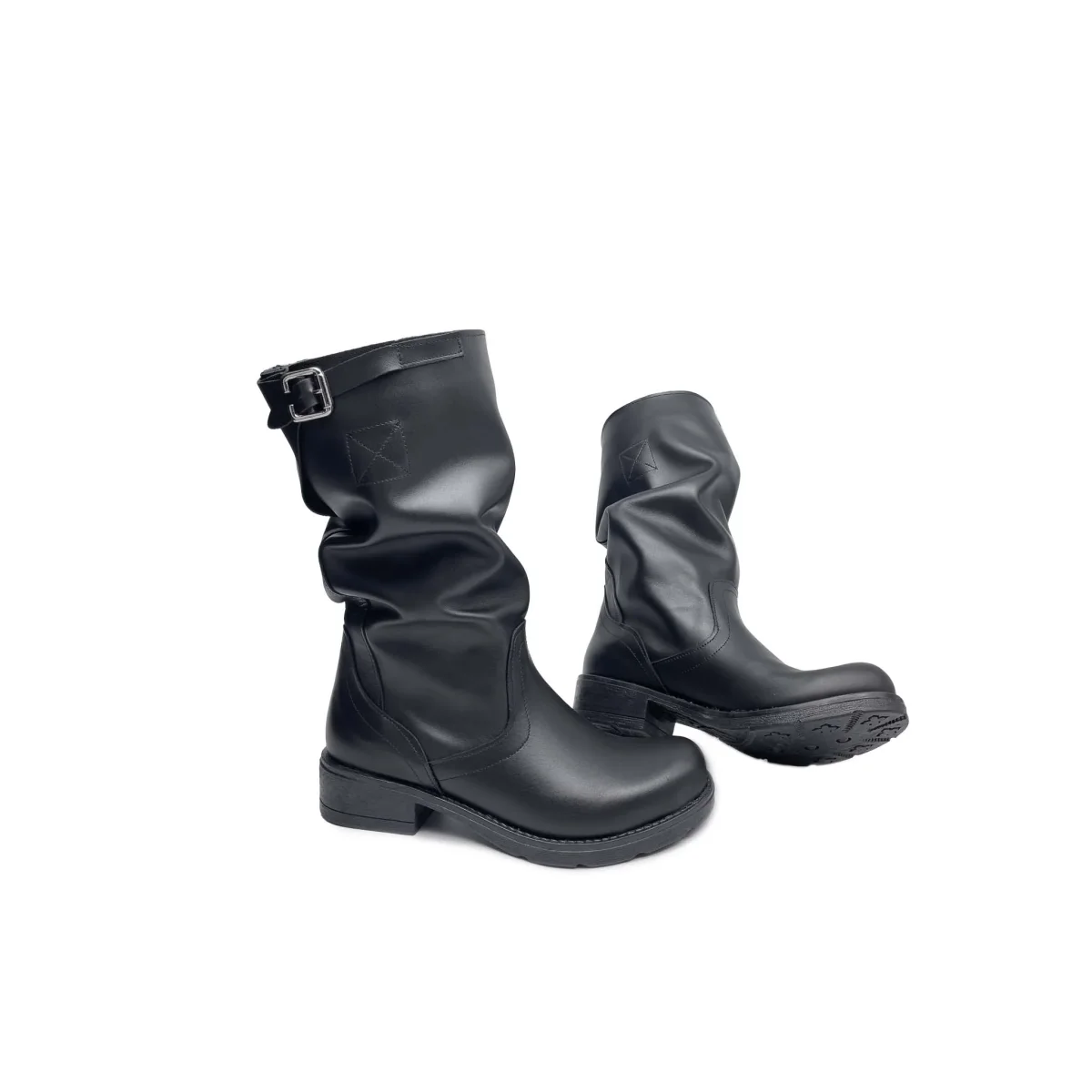 Stivale BIKER in Vera Pelle Nero - immagine 4