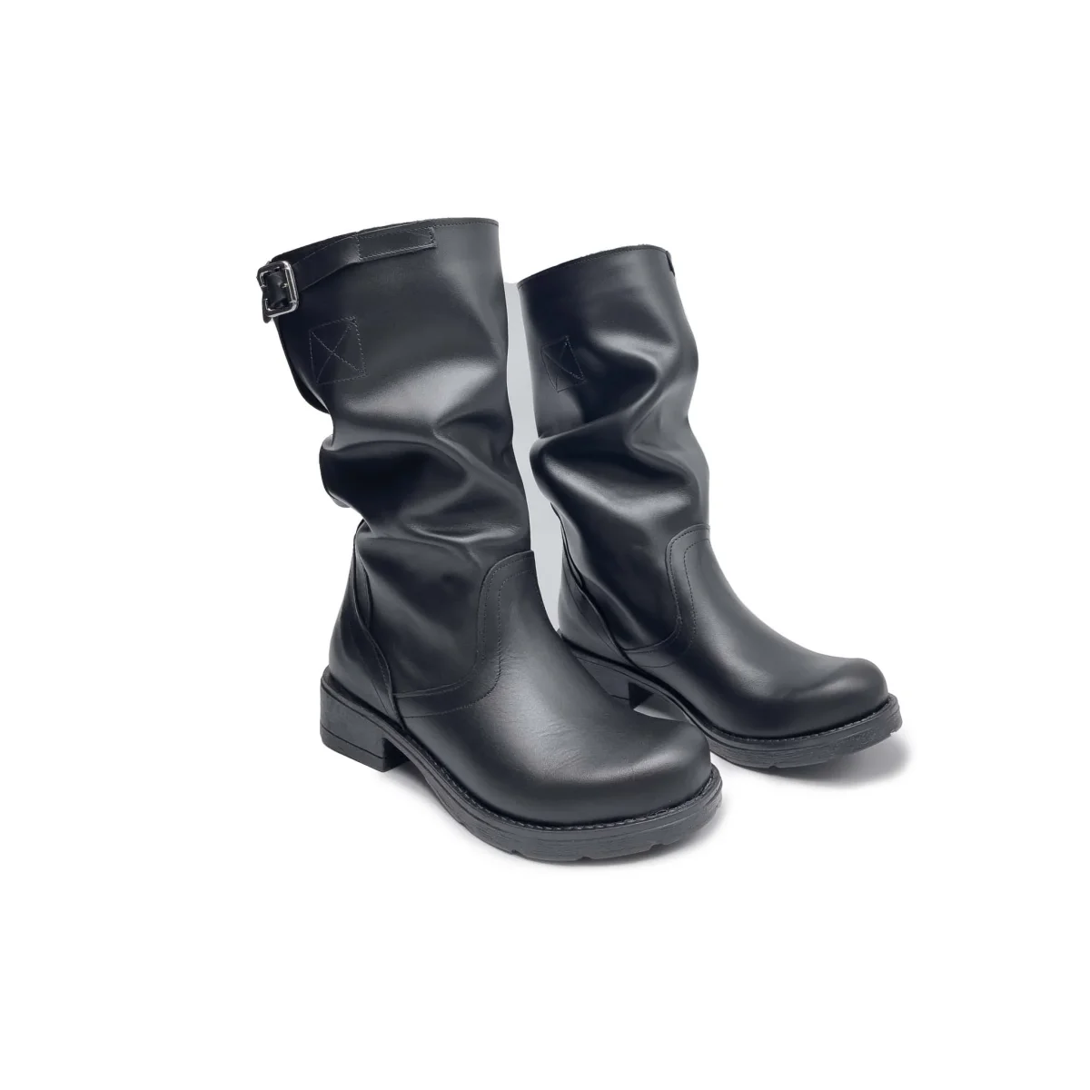 Stivale BIKER in Vera Pelle Nero - immagine 5