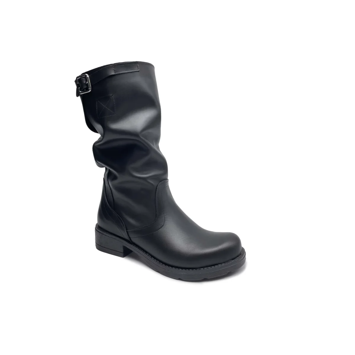 Stivale BIKER in Vera Pelle Nero - immagine 3