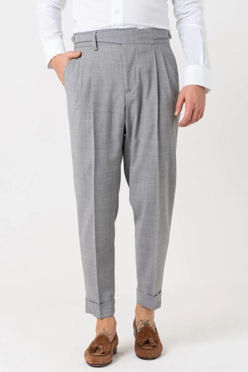 Pantalone Doppia Cinta Grigio Wall Street - immagine 2