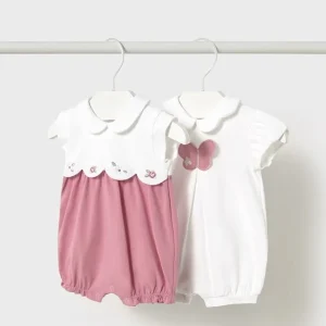 Pagliaccetti MAYORAL con farfalle bianco fuxia 0 mesi - 9 mesi