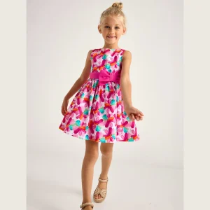 Abito MAYORAL fiorato con fiocco fuxia 2 anni - 10 anni