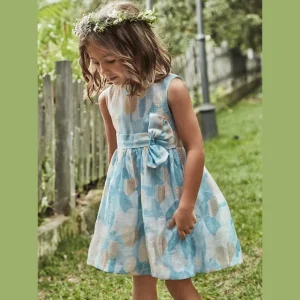 Abito MAYORAL stampato azzurro con scollattura sulla schiena 2 anni - 10 anni