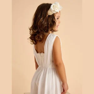 Tuta MAYORAL panna in chiffon con corpetto in tulle ricamato 6 anni - 10 anni