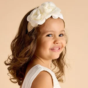 Cerchietto MAYORAL raffia e fiori panna 4 anni - 10 anni
