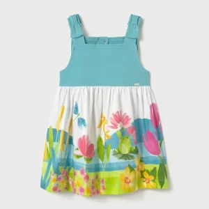 Abito MAYORAL turchese a fantasia tema lago 6 mesi - 4 anni