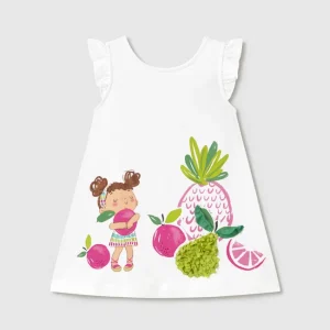Abito MAYORAL bianco con frutti 6 mesi - 4 anni