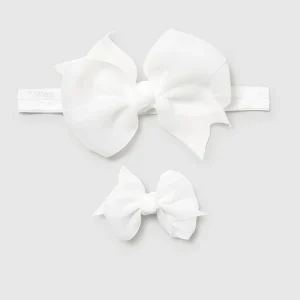 Fascia e fermaglio MAYORAL neonata bianco con fiocco