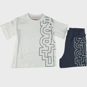 Completo CESARE PACIOTTI baby kids e junior bianco e nero logo 6 mesi - 16 anni