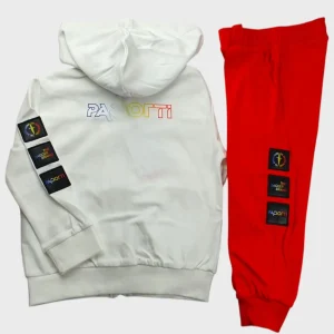 Tuta CESARE PACIOTTI  kids bianca e rossa 24 mesi - 6 anni