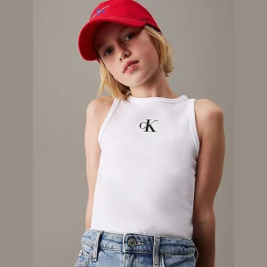 Canotta CALVIN KLEIN con logo slim bianca 4 anni - 16 anni