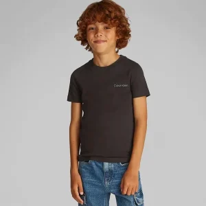 T-shirt CALVIN KLEIN unisex nera logo ricamato 4 anni - 16 anni