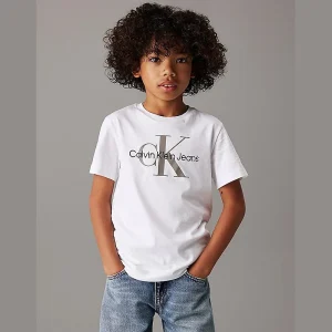T-shirt CALVIN KLEIN unisex bianca logo centrale 4 anni - 16 anni
