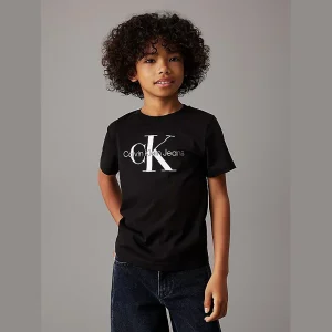 T-shirt CALVIN KLEIN unisex nera logo centrale 4 anni - 16 anni