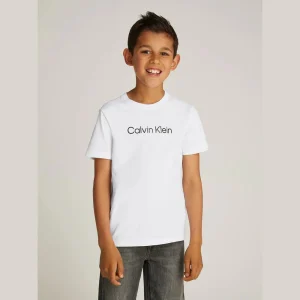 T-shirt CALVIN KLEIN unisex bianca con logo 4 anni - 16 anni