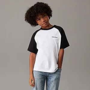 T-shirt CALVIN KLEIN bicolore con logo 4 anni - 16 anni