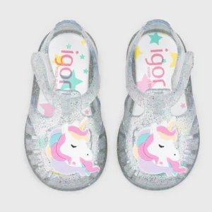 Sandali IGOR unicorno trasparente glitter 20 - 28