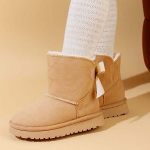 Stivaletti KS by SOFIA con ecopelliccia e fiocco sul retro beige  21-24