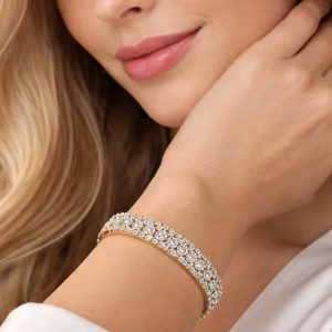 Bracciale Diva color oro e zirconi trasparenti