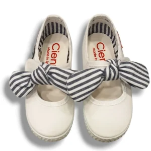 Ballerine CIENTA bianca in cotone con nodino removibile 20 - 30
