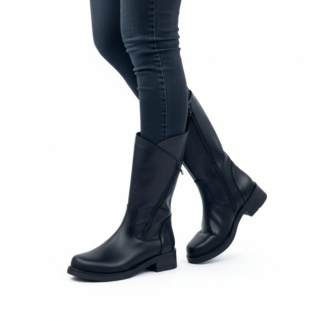 Stivali artigianali TITTY in Vera Pelle Nero - immagine 5