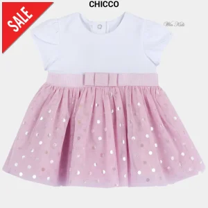 Abito CHICCO bambina bianco e rosa dalla 3mesi alla 2anni