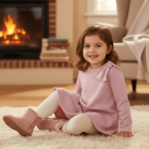 Abito MAYORAL in tricot laminato rosa con fiocco 2 anni - 10 anni