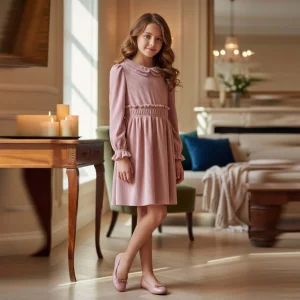 Abito ABEL & LULA modello elegante plissettato rosa per occasioni speciali 4 anni - 12 anni