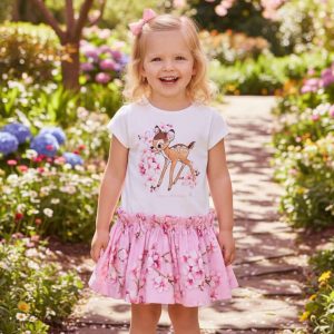 Abito Monnalisa bianco Bambi dalla 2 anni alla 10 anni