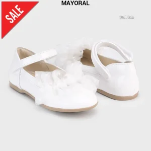 Ballerine MAYORAL bianca in vernice con tulle 26 - 35