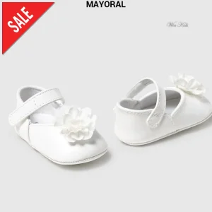 Ballerine MAYORAL neonata bianca con fiore 16 - 19