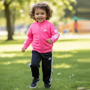 Tuta ADIDAS fuxia e nera in acetato 3mesi - 4anni