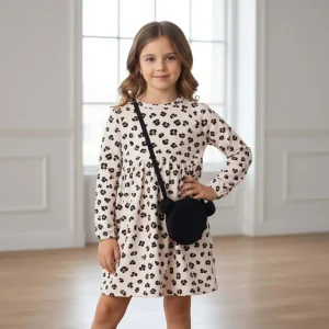 Completo MAYORAL Leopardato: Abito + Borsetta Bambina 2-10 Anni