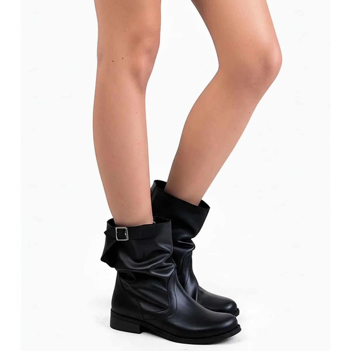 EMMA Stivaletto Biker in Vera Pelle Nero - immagine 3