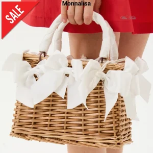 Borsa MONNALISA modello cesto in vimini naturale