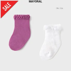 Calzini MAYORAL bambina bianco e fuxia 6 mesi - 3 anni