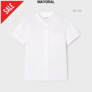Camicia MAYORAL in lino colletto coreana bianco 2 anni - 10 anni