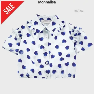 Camicia MONNALISA cuori blu 2 anni - 8anni