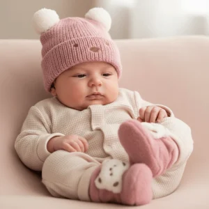 Cappello e scarpina a calzino rosa MAYORAL 3 mesi - 12 mesi