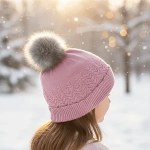 Cappello MAYORAL rosa pompon grigio 4 anni - 10 anni