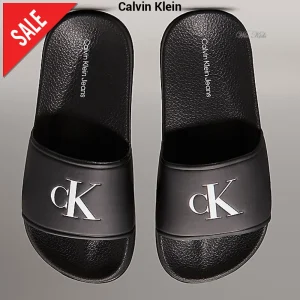 Ciabatta CALVIN KLEIN nero con logo bianco dal 30 fino al 40
