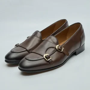 Mocassino con Doppia Fibbia Marrone