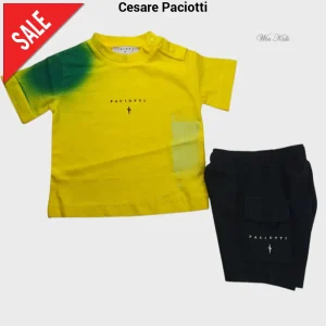 Completo CESARE PACIOTTI baby e kids giallo e nero 6 mesi - 6 anni