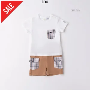 Completo I DO con tasche a quadretti dalla 3 mesi alla 24 mesi