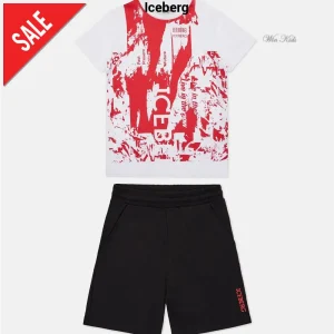 Completo ICEBERG bianco rosso e nero junior 6 anni - 16 anni
