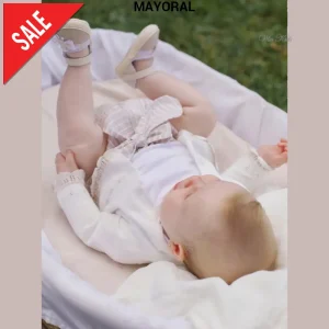 Completo MAYORAL neonata cardigan polo e pantaloncino beige 1 mese - 18 mesi