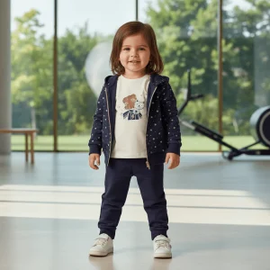 Completo MAYORAL TUTA e T-shirt blu e panna 6 mesi - 4 anni